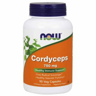 NOW FOODS Cordyceps 750mg (Kordyceps, Maczużnik) 90 Kapsułek wegetariańskich