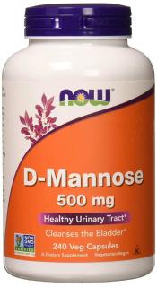 NOW FOODS D-Mannose (D-Mannoza) 500mg 240 kapsułek wegańskich