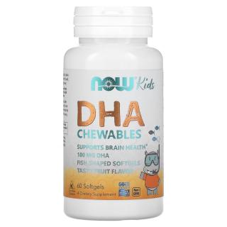 NOW FOODS DHA Kids Chewable (Omega-3 dla Dzieci) 60 Kapsułek Softgel