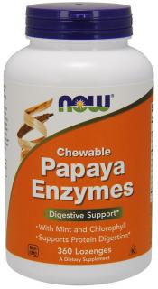 NOW FOODS Enzym Papaina 2000 USP - Papaya Enzymes (360 tabl.)