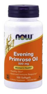 NOW FOODS Evening Primrose Oil 500mg (Olej z Wiesiołka) 100 Kapsułek żelowych