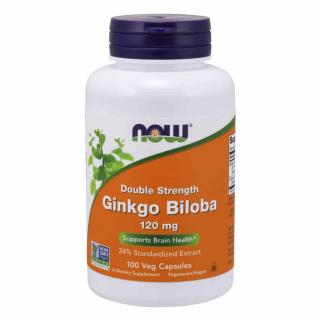 NOW FOODS Ginkgo Biloba 120mg (Pamięć) 100 Kapsułek wegetariańskich