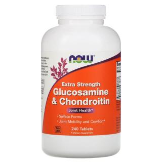 NOW FOODS Glucosamine  Chondroitin Extra Strength (Glukozamina i Chondroityna, Zdrowie stawów) 240 Tabletek