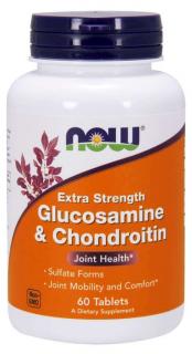 NOW FOODS Glucosamine  Chondroitin Extra Strength (Glukozamina i Chondroityna, Zdrowie stawów) 60 Tabletek
