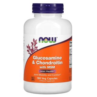 NOW FOODS Glucosamine  Chondroitin with MSM (Zdrowie stawów) 180 Kapsułek wegetariańskich