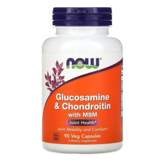 NOW FOODS Glucosamine  Chondroitin with MSM (Zdrowie stawów) 90 Kapsułek wegetariańskich