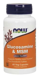 NOW FOODS Glucosamine  MSM (Zdrowie stawów) 60 Kapsułek wegetariańskich