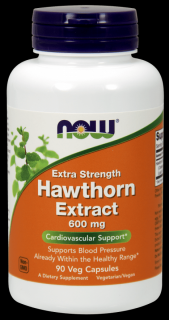 NOW FOODS Hawthorn Extract 600 mg (Ekstrakt z Głogu - Zdrowe Serce) 90 Kapsułek Wegańskich