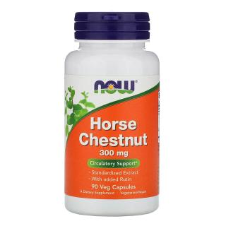 NOW FOODS Horse Chestnut 300mg (Kasztanowiec, Wsparcie układu krążenia) 90 Kapsułek wegetariańskich