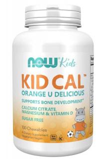 NOW FOODS Kid Cal Orange U Delicious Flavor (Wsparcie dla rozwoju kości) 100 Tabletek do żucia