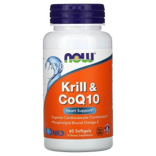NOW FOODS Krill  CoQ10 (Wsparcie dla serca) 60 Kapsułek żelowych