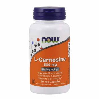 NOW FOODS L-Carnosine 500mg (L-Karnozyna) 50 Kapsułek wegetariańskich