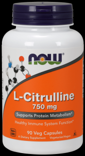 NOW FOODS L-Citrulline (L-Cytrulina) 750mg - 90 kapsułek wegańskich