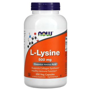 NOW FOODS L-Lysine 500mg (L-Lizyna) 250 Kapsułek wegetariańskich