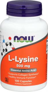 NOW FOODS L-Lysine (Lizyna) 500mg 100 Kapsułek