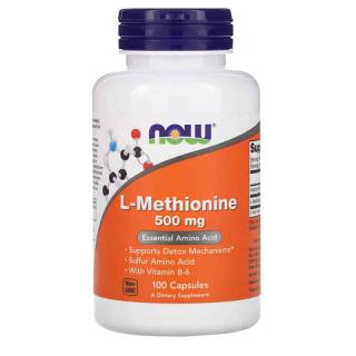 NOW FOODS L-Methionine 500mg (L-Metionina) 100 Kapsułek wegetariańskich