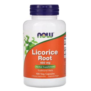 NOW FOODS Licorice Root 450mg (Korzeń lukrecji) 100 Kapsułek wegetariańskich