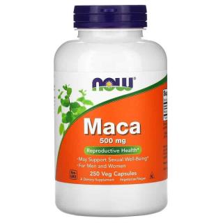 NOW FOODS Maca 500mg (Energia i Witalność) 250 Kapsułek wegetariańskich