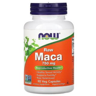 NOW FOODS Maca Raw 750mg (Korzeń Maca, Zdrowie seksualne) 90 Kapsułek wegetariańskich