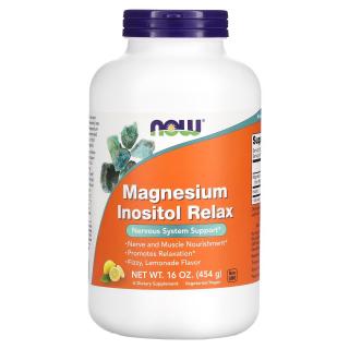 NOW FOODS Magnesium Inositol Relax Powder (Odprężenie, Magnez, Inozytol) 454g Lemoniada