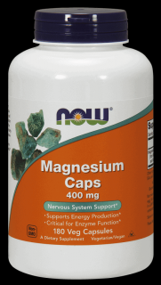 NOW FOODS Magnesium (Magnez) 400mg - 180 kapsułek wegańskich