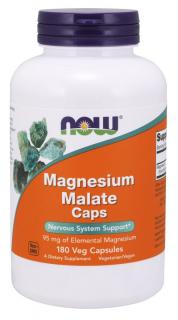 NOW FOODS Magnesium Malate Caps (Jabłczan Magnezu) 180 Kapsułek wegetariańskich