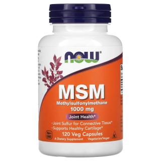 NOW FOODS MSM Methylsulfonylmethane 1000mg (Metylosulfonylometan) 120 Kapsułek wegetariańskich