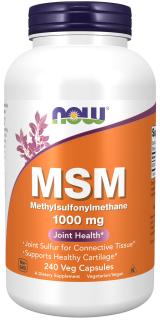 NOW FOODS MSM Methylsulfonylmethane 1000mg (Metylosulfonylometan) 240 Kapsułek wegetariańskich