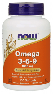 NOW FOODS Omega 3-6-9 1000mg 100 Kapsułek żelowych