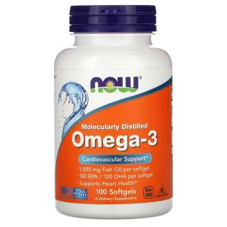 NOW FOODS Omega-3 (Kwasy OMEGA-3, EPA, DHA) 100 Kapsułek żelowych