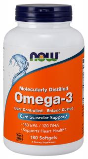 NOW FOODS Omega-3 Molecularly Distilled (180 kaps.)