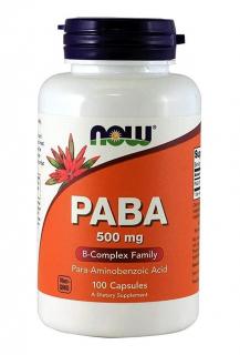 NOW FOODS PABA (Kwas para-aminobenzoesowy) 500mg 100 Kapsułek