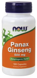 NOW FOODS Panax Ginseng - Żeń-szeń 500 mg (100 kaps.)