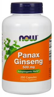 NOW FOODS Panax Ginseng - Żeń-szeń 500 mg (250 kaps.)