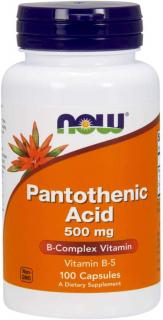 NOW FOODS Pantothenic Acid 500mg (Kwas pantotenowy) 100 Kapsułek