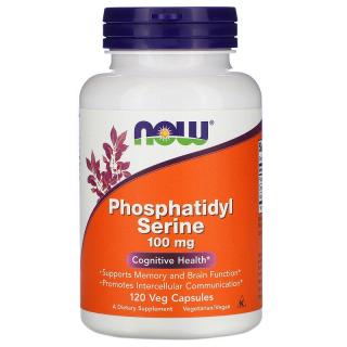 NOW FOODS Phosphatidyl Serine 100mg (Funkcje poznawcze) 120 Kapsułek wegetariańskich