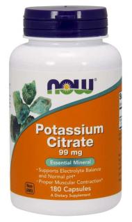 NOW FOODS Potassium Citrate 99 mg (Cytrynian Potasu) 180 kapsułek
