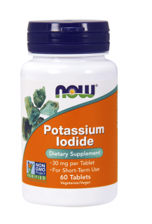 NOW FOODS Potassium Iodide 30mg (Jodek potasu) 60 Tabletek wegetariańskich