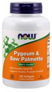 NOW FOODS Pygeum (Śliwa Afrykańska)  Saw Palmetto (Palma Sabalowa) (120 kaps.)