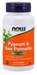 NOW FOODS Pygeum (Śliwa Afrykańska)  Saw Palmetto (Palma Sabalowa) (60 kaps.)
