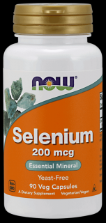 NOW FOODS Selenium 200mcg (Selen) 90 kapsułek wegańskich