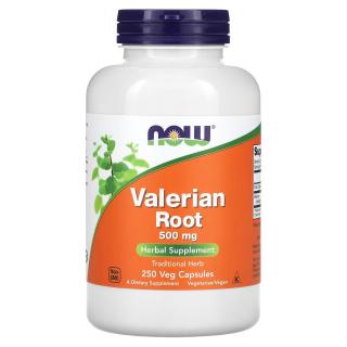 NOW FOODS Valerian Root 500mg (Waleriana) 250 Kapsułek wegetariańskich