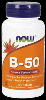 NOW FOODS Vitamin B-50 (Witamina B-50) 100 Tabletek wegańskich