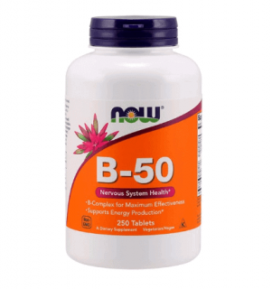 NOW FOODS Vitamin B-50 (Witamina B-50) - 250 tabletek wegańskich