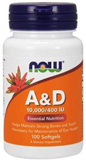 NOW FOODS Witamina A + Witamina D (100 kaps.)