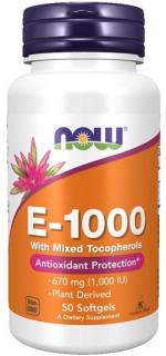NOW FOODS Witamina E 1000 IU (50 kaps.)