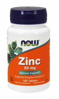 NOW FOODS Zinc Gluconate (Cynk, Odporność) 50mg 100 Tabletek wegetariańskich