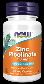 NOW FOODS Zinc Picolinate - Pikolinian Cynku 50 mg (30 kaps.)