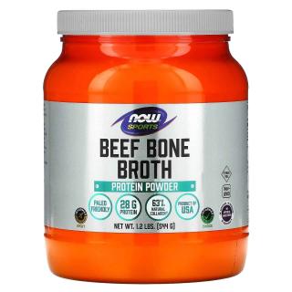 NOW SPORTS Bone Broth Beef Powder (Białko Wołowe) 544g