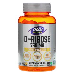 NOW SPORTS D-Ribose 750mg (D-Ryboza, Energia komórkowa) 120 Kapsułek wegetariańskich